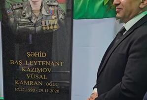 Şəhid  Vüsal Kazımovun məzarı ziyarət olunub - FOTOLAR