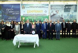 AMEA-da  institutlararası  futbol çempionatının açılışı olub - FOTOLAR