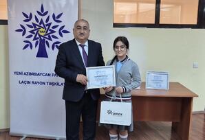 YAP Laçın rayon təşkilatı müsabiqə qaliblərini mükafatlandırıb - FOTOLAR