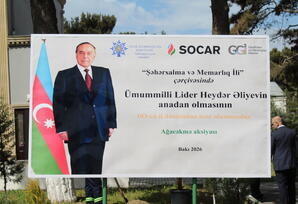 Ulu Öndərin büstünün açılışı olub - FOTOLAR