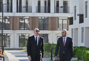 Prezident İlham Əliyev Zəngilan şəhərində inşa olunmuş ilk yaşayış kompleksinin açılışında iştirak edib - FOTOLAR
