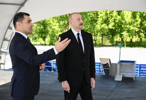 Prezident İlham Əliyev Zəngilan şəhərində “Zangilan City Park Hotel”in təməlini qoyub - FOTOLAR