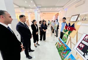 Samuxda  15 İyun Milli Qurtuluş Günü münasibətilə rəsm sərgisi keçirilib - FOTOLAR