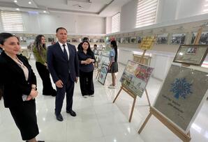 Samuxda  15 İyun Milli Qurtuluş Günü münasibətilə rəsm sərgisi keçirilib - FOTOLAR