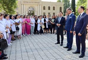 Samux rayonunda “17 İyun - Səhiyyə İşçilərinin Peşə Bayramı Günü” münasibətilə tədbir keçirilib - FOTO