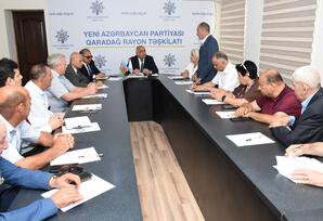 Qaradağ rayonunda müharibə və faciələrlə bağlı fəaliyyət göstərən QHT rəhbərləri ilə görüş keçirilib