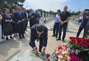 Xüsusi Təyinatlı Qüvvələrin kapitanı, şəhid Nurlan Mustafayevin mövludu münasibətilə  məzarı ziyarət olunub - FOTO
