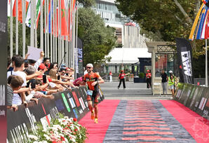 Bakıda keçirilən “IRONMAN 70.3” triatlon yarışında finişə ilk çatan idmançı bəlli olub