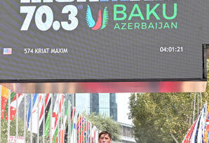 Bakıda keçirilən “IRONMAN 70.3” triatlon yarışında finişə ilk çatan idmançı bəlli olub