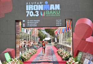 Bakıda keçirilən “IRONMAN 70.3” triatlon yarışında finişə ilk çatan idmançı bəlli olub