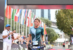 Bakıda keçirilən “IRONMAN 70.3” triatlon yarışında finişə ilk çatan idmançı bəlli olub