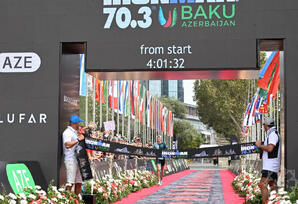 Bakıda keçirilən “IRONMAN 70.3” triatlon yarışında finişə ilk çatan idmançı bəlli olub