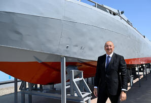Prezident İlham Əliyev Hərbi Dəniz Qüvvələrində olub  - FOTOLAR