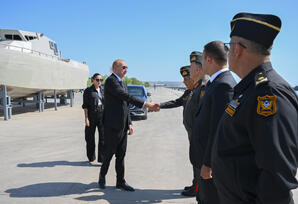 Prezident İlham Əliyev Hərbi Dəniz Qüvvələrində olub  - FOTOLAR