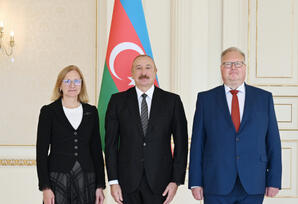 Prezident İlham Əliyev Estoniyanın Azərbaycanda yeni təyin olunmuş səfirini qəbul edib