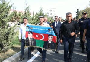 Şəmkirdə 27 sentyabr - Anım Günüündə şəhidlərimizin əziz xatirəsi anıldı - FOTOLAR
