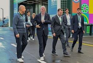 FIFA U-15 Dünya Çempionatı və Festivalı 2026-nın ilk oyun günündə rəsmilərin Hövsan Yarış Kompleksinə səfəri baş tutub - FOTOLAR 