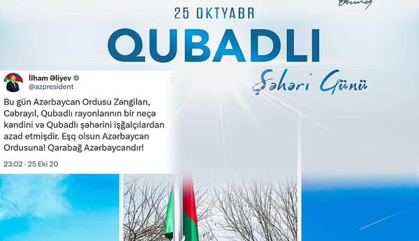 “Qubadlı Şəhəri Günü tarixi Zəfərin və dövlətçilik iradəsinin təntənəsini əks etdirir” -MİLLƏT VƏKİLİ